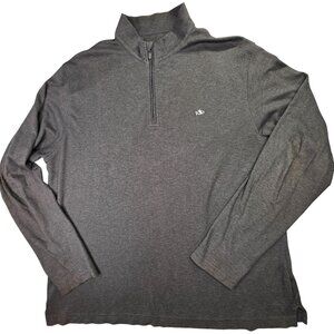 Fish Hippie Quarter Zip Pullover Mens XL Charcoal Gray Cotton Modal Mock Layer
